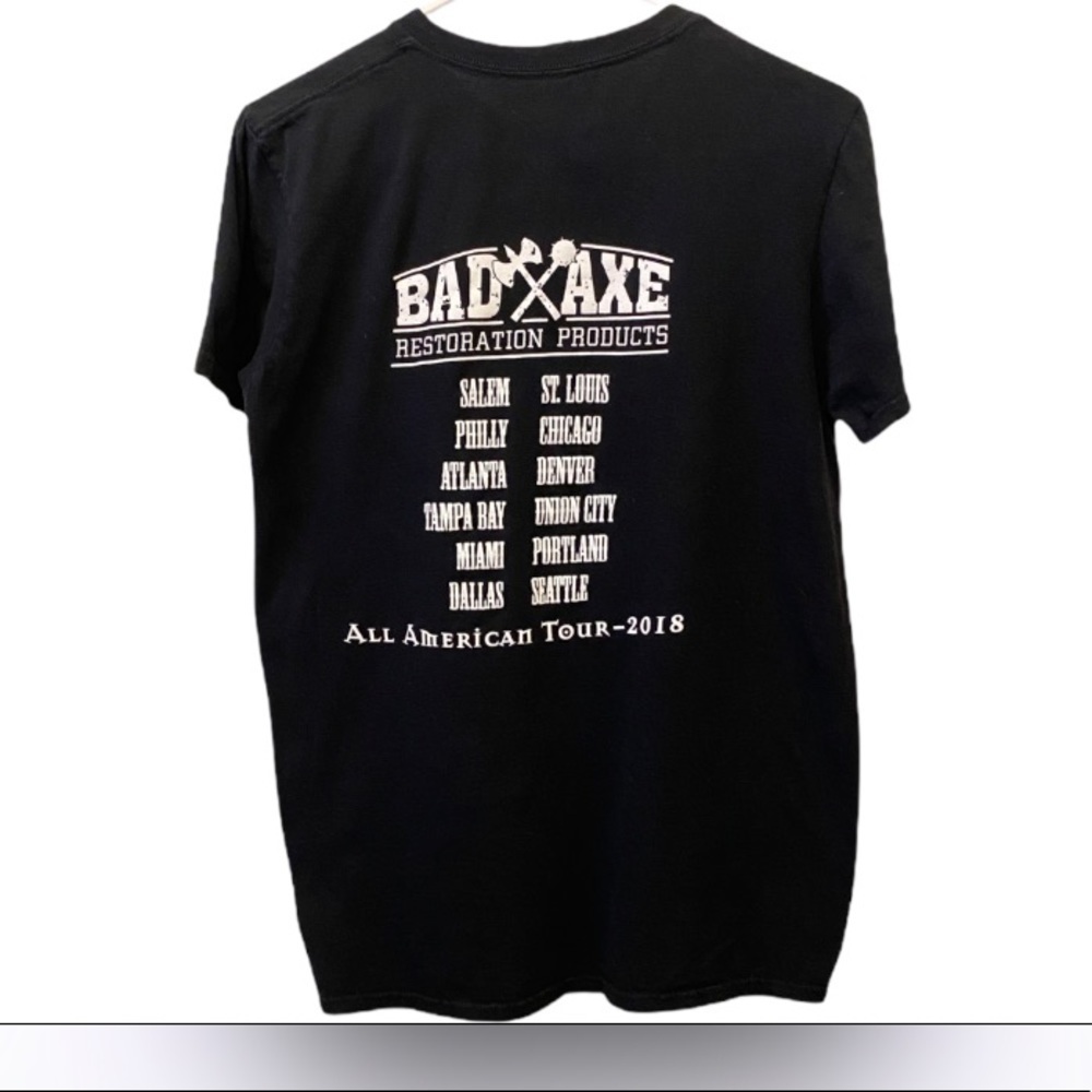 BAD AXE 2018 Tour T Shirt All American Black Med - Picture 2 of 6